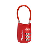 玛斯特MasterLock柔性钢缆密码锁旅行箱包健身房柜门挂锁4688MCNRED红色