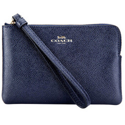 COACH 蔻驰 奢侈品 女士深蓝色皮质短款手拿包零钱包 F58032 IMMID *5件