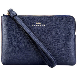 COACH 蔻驰 奢侈品 女士深蓝色皮质短款手拿包零钱包 F58032 IMMID *3件