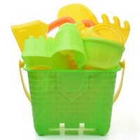爸爸妈妈（babamama）宝宝沙滩桶玩具 洗澡户外水桶铲子模具 水壶可浇花7件套装 B3008