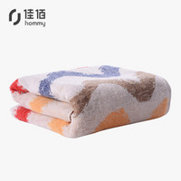 佳佰纯棉色织竹节纱 欧美时尚风全棉加厚大浴巾 红色(70*140cm/500克/条)