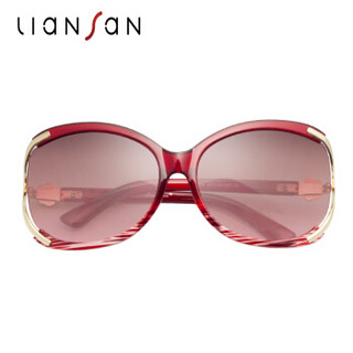恋上（LianSan）女款眼镜大框修脸时尚太阳镜墨镜女士驾驶镜 1558 条纹红