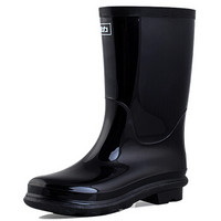 回力 雨鞋男式高筒防水防滑雨鞋胶鞋户外雨靴套鞋 HXL838 黑色中筒 41码