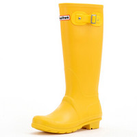 PaulFrank 大嘴猴雨鞋高筒时尚纯色雨靴防水胶鞋套鞋 PF1015 黄色 40码