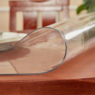 铭聚布艺 软玻璃加厚PVC桌布防水防烫塑料台布餐桌垫茶几垫透明磨砂水晶板 透明款（厚度2.0mm） 80cm*130cm