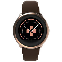 脉珂 （MyKronoz） 瑞士智能手表ZeRound（通话&彩色触摸屏 计步，距离，卡路里）棕色硅胶表带/粉色金表盘