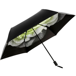 天堂伞 全遮光黑胶（UPF50+）碳纤骨超轻三折太阳伞晴雨伞31809E绿色