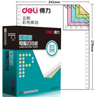 deli 得力 珊瑚海打印纸 五联整张针式打印纸