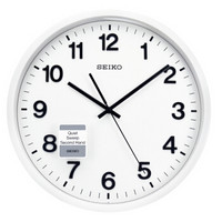 SEIKO 精工 日本精工时钟家用免打孔挂墙钟表12英寸扫秒简约现代客厅卧室挂钟