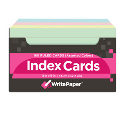 凯萨 KAISA)四色 美式索引卡Index Cards分类标签办公卡片纸便签卡记录卡