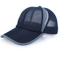 GLO-STORY 棒球帽 透气运动网帽男女款户外鸭舌帽MMZ724037藏青色