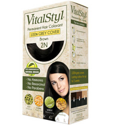 维彤（Vitalstyl）染发剂 2N自然黑色155ml（进口染发膏 无氨植物 理想遮白发）