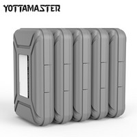 YottaMaster 3.5英寸移动机械硬盘收纳保护盒 防水/防潮/防震/耐压/抗摔 带标签数据整理 5个灰色套装B4-5