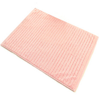 三利 纯棉加厚毛圈吸水地巾 浴室防滑脚垫 50×72cm 粉色