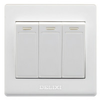 德力西（DELIXI）开关插座面板 三开单控 雅白系列