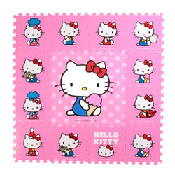 明德Meitoku HelloKitty PE泡沫爬行垫30*60*1cm(13片装)粉色 *3件