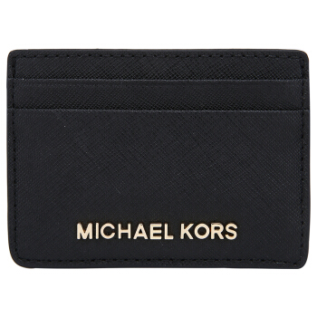 MICHAEL KORS 迈克·科尔斯 MK 女款牛皮字母标志卡包证件包 32S4GTVD1L BLACK黑色