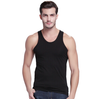  雪中飞 SNOWFLYING 男士背心纯色丝光棉背心 男款四季常备打底衫 X-600211 黑色 XXL(180) (黑色、XXL、粘纤)