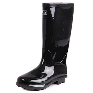 WARRIOR 回力 雨鞋男式高筒防水防滑雨鞋胶鞋户外雨靴套鞋 HXL818 黑色高筒 42码