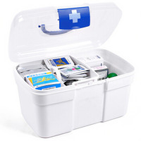 一帆 医药箱家用急救箱塑料收纳箱整理箱 蓝色超大号