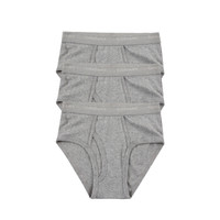 GIORDANO 佐丹奴 内衣男式内裤 三条装宽橡筋腰头三角内裤三件装 01178504 22花灰X3色 小码(165/74A)