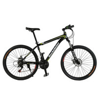 洛克菲勒（rockefeller）R500 铝合金山地自行车 超轻26寸21速禧玛诺变速公路车 男女学生单车 黑绿色