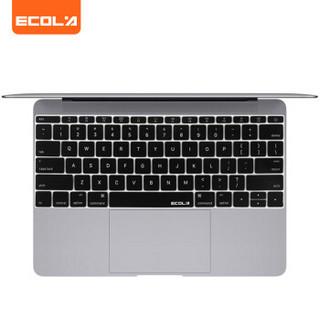 宜客莱(ECOLA)导气式键盘膜保护膜苹果新款MacbookPro13.3英寸无Touch Bar12英寸散热式高透EA016SBK黑色