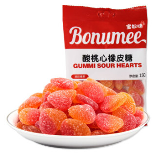 商品bonumee宝奴咪酸桃心橡皮糖150g袋装