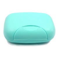 JAJALIN 加加林 带盖可携带旅行香皂盒 锁扣便携手工皂盒肥皂盒 塑料 大号蓝色