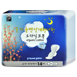 Eun jee 恩芝 恩芝(Eun jee)纯棉夜用卫生巾 285mm 14片(韩国原装进口)