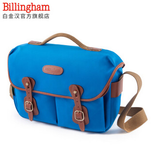 白金汉（Billingham）Hadley Pro荧光系列 男女通用单肩摄影包 一机二镜一闪（蓝色/褐色皮 帆布款）