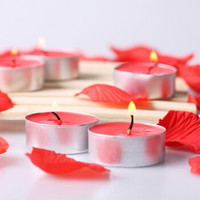 绿之源 520情人节圆形蜡烛100粒 蜡烛浪漫表白生日礼物无烟香氛蜡烛 红色款