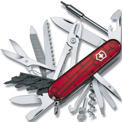 VICTORINOX 水果刀 电脑大师 L（套杆扳手螺丝组件钢锯改锥 39功能）透明亮面1.7775.T