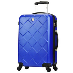 BOYI 博艺 拉杆箱20英寸男女万向轮旅行箱ABS登机箱钻石纹系列 BY12001 蓝色