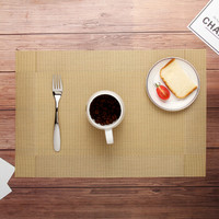 欧橡OAK PVC欧式西餐垫二件套 餐桌垫餐垫加厚隔热垫盘垫碗垫桌布 金黄色 C011