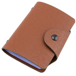 信发（TRNFA） TB-1-01 （棕色） 高级皮面卡皮包男女多卡位卡包 银行卡套 商务名片册名片夹时尚防消磁卡包 *5件