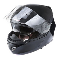 坦克（Tanked Racing）摩托车头盔赛车头盔揭面盔双镜片 T270四季通用 M码 黑色