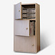 雅美乐三层带门板式书柜简易书架层架 储物收纳柜子木质松木色 Y392 *3件