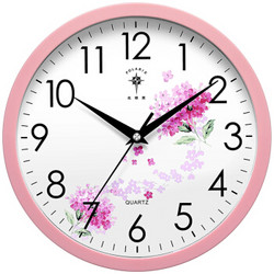 POLARIS 北极星 挂钟时尚创意客厅钟表 静音简约石英钟11英寸 2842 粉樱花