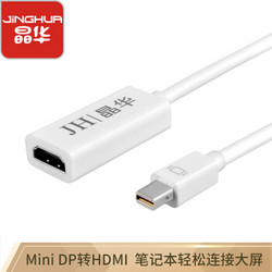 晶华（JH）苹果Mini DP转HDMI  转换器雷电接口迷你 Mini Displayport适配器接高清电视投影仪 白色3500