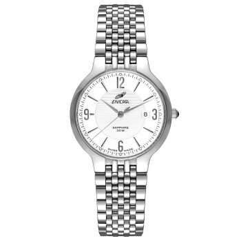 英纳格(ENICAR)瑞士原装进口手表 超薄石英表系列白盘钢带单日历显示石英男表955/33/2772aKA