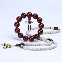 月印百川 老料顺纹小叶紫檀佛珠木手串18mm*13颗搭配108颗星月菩提6*8mm  礼盒套装