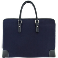 SATCHI 沙驰 男包手提包 14英寸横款精品商务公文包时尚大包 EN056029-121B 蓝色