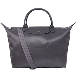 LONGCHAMP 珑骧 女士灰色织物短柄中号手提单肩斜挎包 1515 578 112