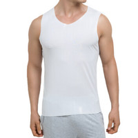 BODYWILD 男士背心 莫代尔无痕男士V领宽肩背心 ZBN11FM1 白色 185码