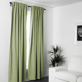 FOOJO富居成品窗帘挂钩式客厅卧室落地窗帘布艺2米宽*2.7米高 浅绿