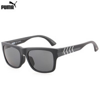 PUMA 彪马 中性款黑色哑光镜框深灰色镜片眼镜太阳镜 PU0038SA-001 55m