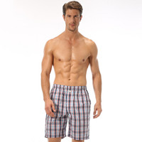 SEPTWOLVES 七匹狼 男士沙滩裤 男纯棉短裤阿罗裤英伦风休闲中筒裤 蓝灰色 06498 XL