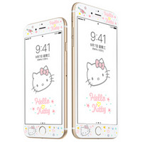 Hello Kitty 苹果iPhone6s/6钢化膜 全覆盖卡通手机保护贴膜 3D软边防碎彩膜 心心相惜