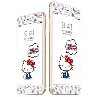 Hello Kitty 苹果iPhone8/7钢化膜 全覆盖卡通手机保护贴膜 3D软边防碎彩膜 童真凯蒂